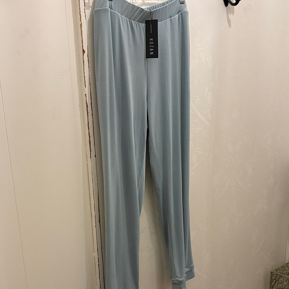 KOZAN Sage Wide-Leg Pants w pockets . Split hem. NWT M, L. Pair w tunic listing